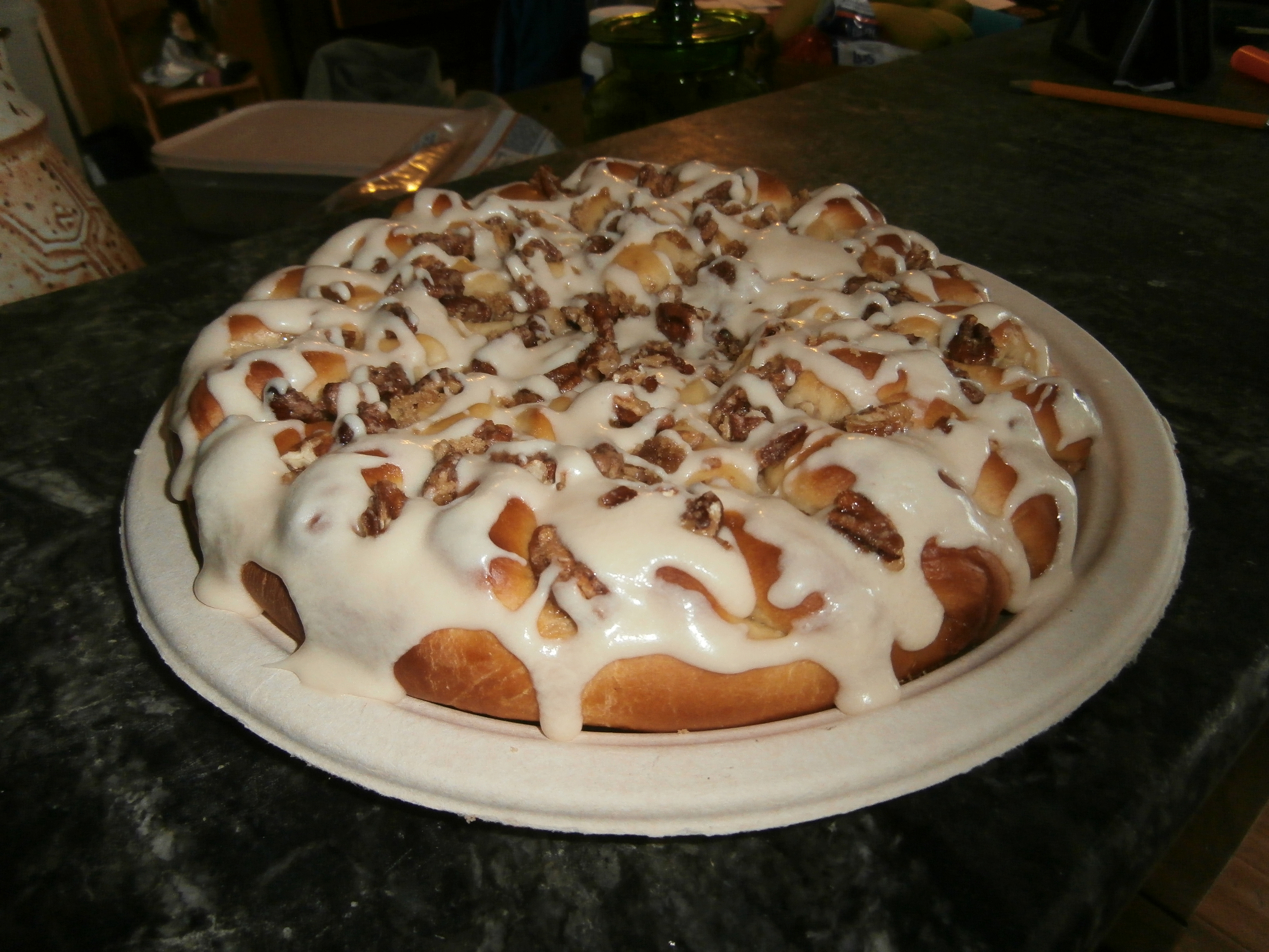 The dough shaped into a Maple Cream Cheese Coffee Cake.