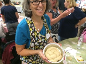 Jill with one of her challah loaves!