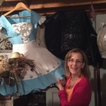 Susan with one of her award winning paper dresses!