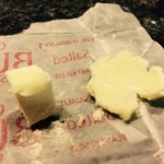 butter cube and what it looks like when it's been rubbed