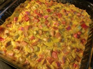 filled pan with yellow eggs
